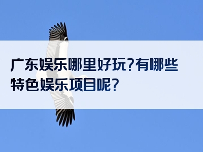 广东娱乐哪里好玩？有哪些特色娱乐项目呢？
