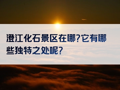 澄江化石景区在哪？它有哪些独特之处呢？