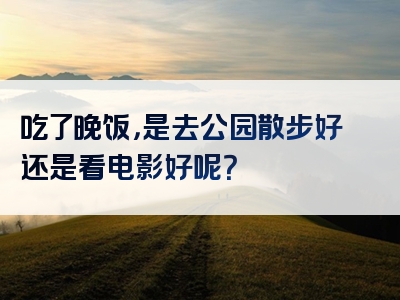 吃了晚饭，是去公园散步好还是看电影好呢？