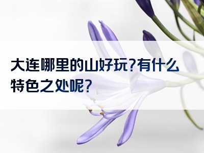 大连哪里的山好玩？有什么特色之处呢？