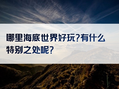 哪里海底世界好玩？有什么特别之处呢？