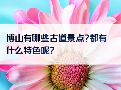 博山有哪些古道景点？都有什么特色呢？