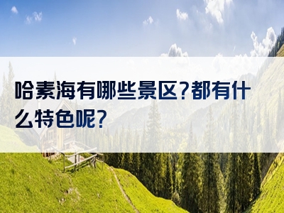 哈素海有哪些景区？都有什么特色呢？