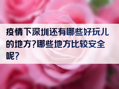 疫情下深圳还有哪些好玩儿的地方？哪些地方比较安全呢？