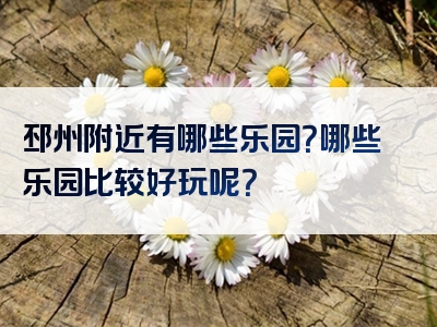 邳州附近有哪些乐园？哪些乐园比较好玩呢？