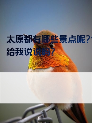 太原都有哪些景点呢？你能给我说说吗？