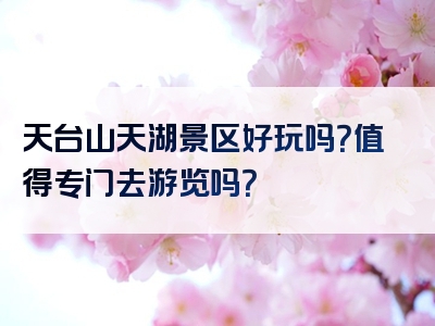 天台山天湖景区好玩吗？值得专门去游览吗？