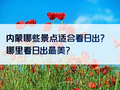 内蒙哪些景点适合看日出？哪里看日出最美？