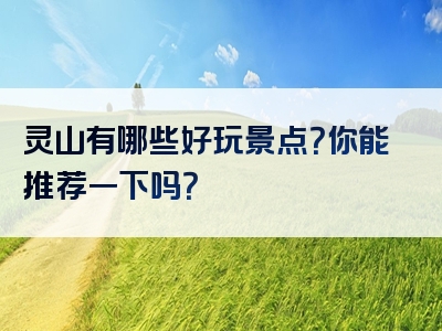 灵山有哪些好玩景点？你能推荐一下吗？