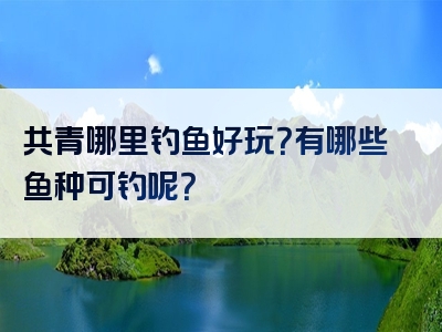 共青哪里钓鱼好玩？有哪些鱼种可钓呢？