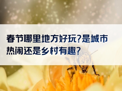 春节哪里地方好玩？是城市热闹还是乡村有趣？