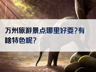 万州旅游景点哪里好耍？有啥特色呢？