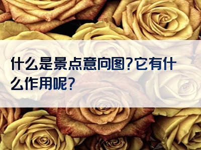 什么是景点意向图？它有什么作用呢？