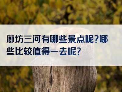 廊坊三河有哪些景点呢？哪些比较值得一去呢？