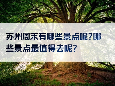 苏州周末有哪些景点呢？哪些景点最值得去呢？