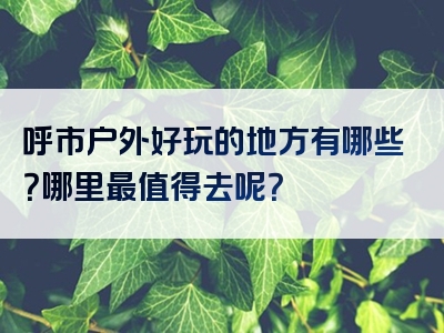 呼市户外好玩的地方有哪些？哪里最值得去呢？