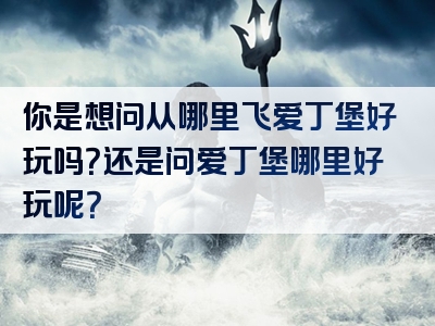 你是想问从哪里飞爱丁堡好玩吗？还是问爱丁堡哪里好玩呢？