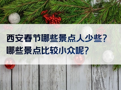 西安春节哪些景点人少些？哪些景点比较小众呢？