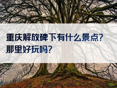 重庆解放碑下有什么景点？那里好玩吗？