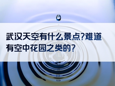 武汉天空有什么景点？难道有空中花园之类的？