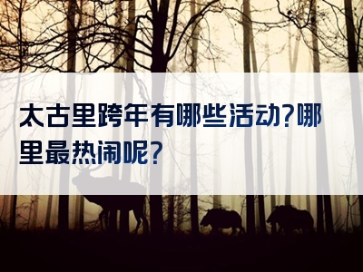 太古里跨年有哪些活动？哪里最热闹呢？