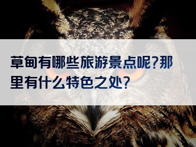草甸有哪些旅游景点呢？那里有什么特色之处？
