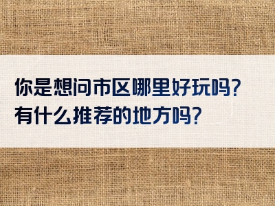 你是想问市区哪里好玩吗？有什么推荐的地方吗？