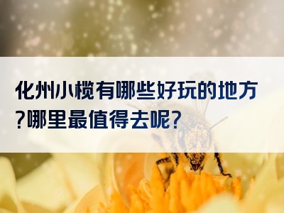 化州小榄有哪些好玩的地方？哪里最值得去呢？