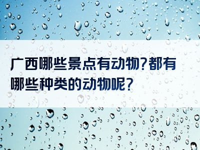 广西哪些景点有动物？都有哪些种类的动物呢？