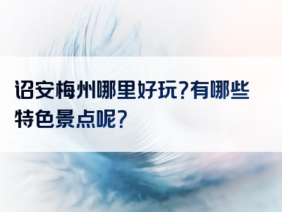 诏安梅州哪里好玩？有哪些特色景点呢？