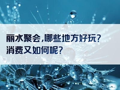 丽水聚会，哪些地方好玩？消费又如何呢？