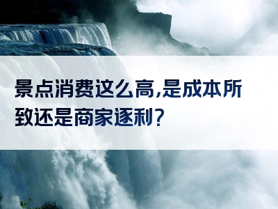 景点消费这么高，是成本所致还是商家逐利？