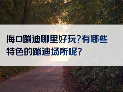 海口蹦迪哪里好玩？有哪些特色的蹦迪场所呢？