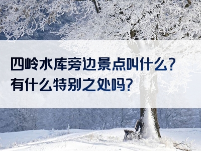 四岭水库旁边景点叫什么？有什么特别之处吗？
