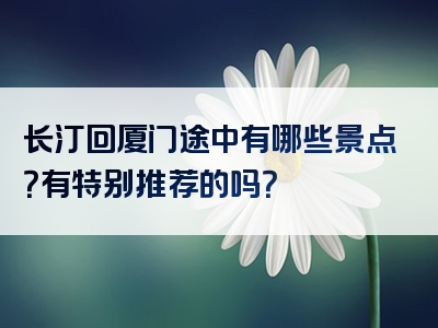 长汀回厦门途中有哪些景点？有特别推荐的吗？
