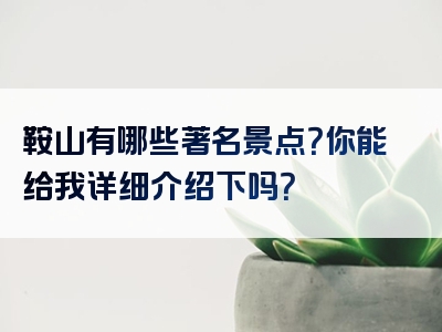 鞍山有哪些著名景点？你能给我详细介绍下吗？