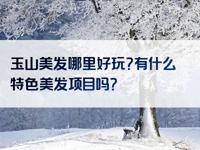 玉山美发哪里好玩？有什么特色美发项目吗？