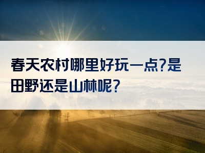 春天农村哪里好玩一点？是田野还是山林呢？