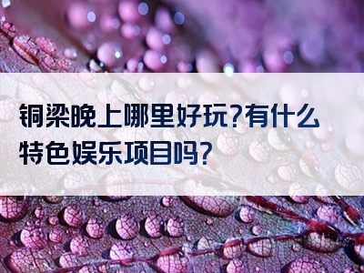 铜梁晚上哪里好玩？有什么特色娱乐项目吗？