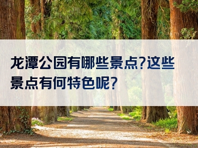 龙潭公园有哪些景点？这些景点有何特色呢？