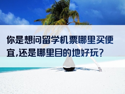 你是想问留学机票哪里买便宜，还是哪里目的地好玩？