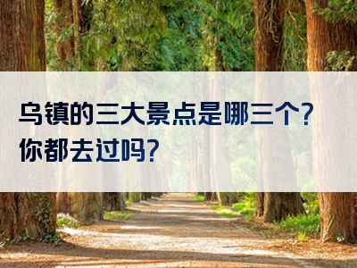 乌镇的三大景点是哪三个？你都去过吗？