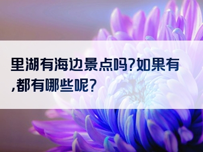里湖有海边景点吗？如果有，都有哪些呢？