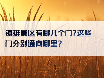 镇雄景区有哪几个门？这些门分别通向哪里？