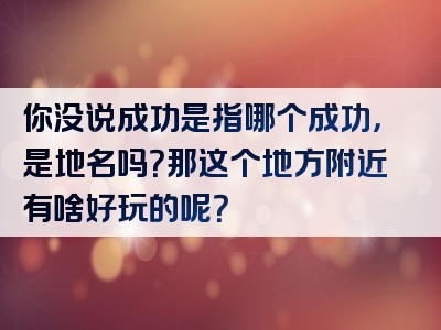 你没说成功是指哪个成功，是地名吗？那这个地方附近有啥好玩的呢？