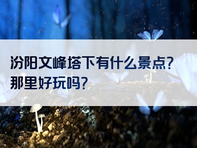 汾阳文峰塔下有什么景点？那里好玩吗？