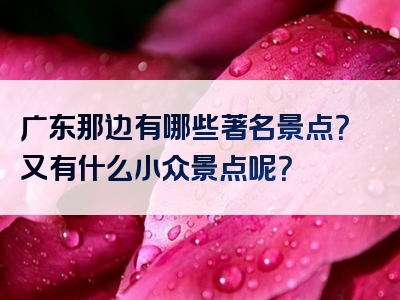 广东那边有哪些著名景点？又有什么小众景点呢？