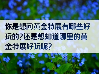 你是想问黄金特展有哪些好玩的？还是想知道哪里的黄金特展好玩呢？