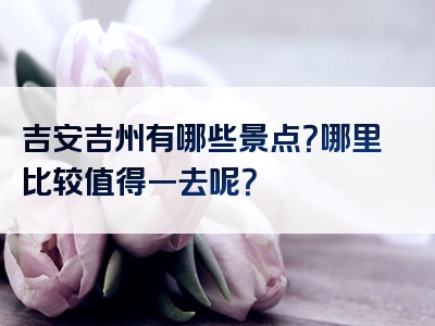 吉安吉州有哪些景点？哪里比较值得一去呢？