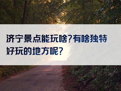 济宁景点能玩啥？有啥独特好玩的地方呢？